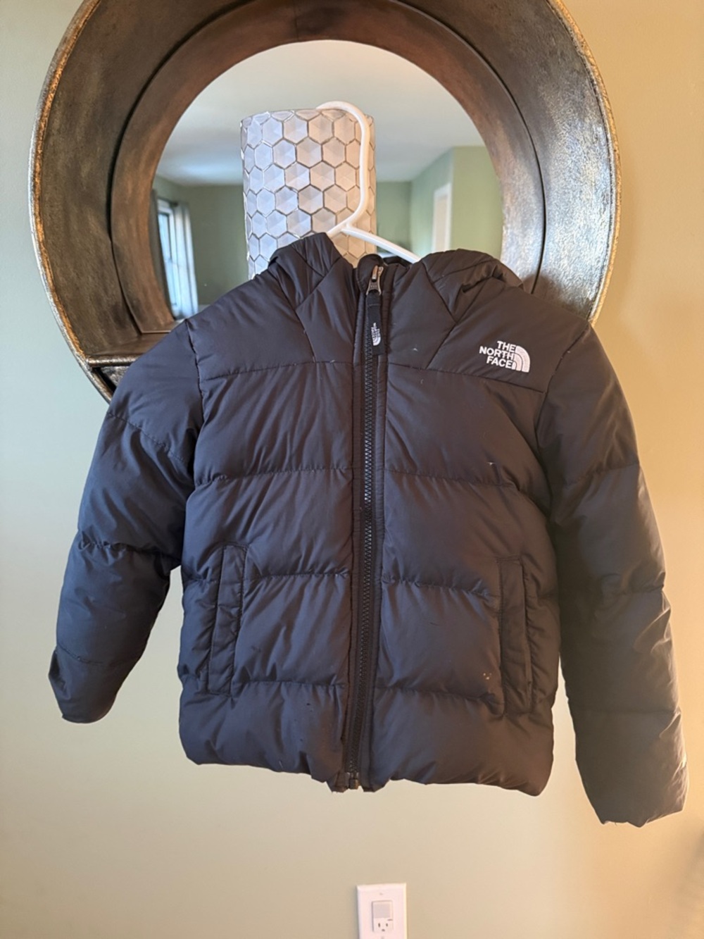 The North Face Black Quilted Kids Hooded Puffer Jacket